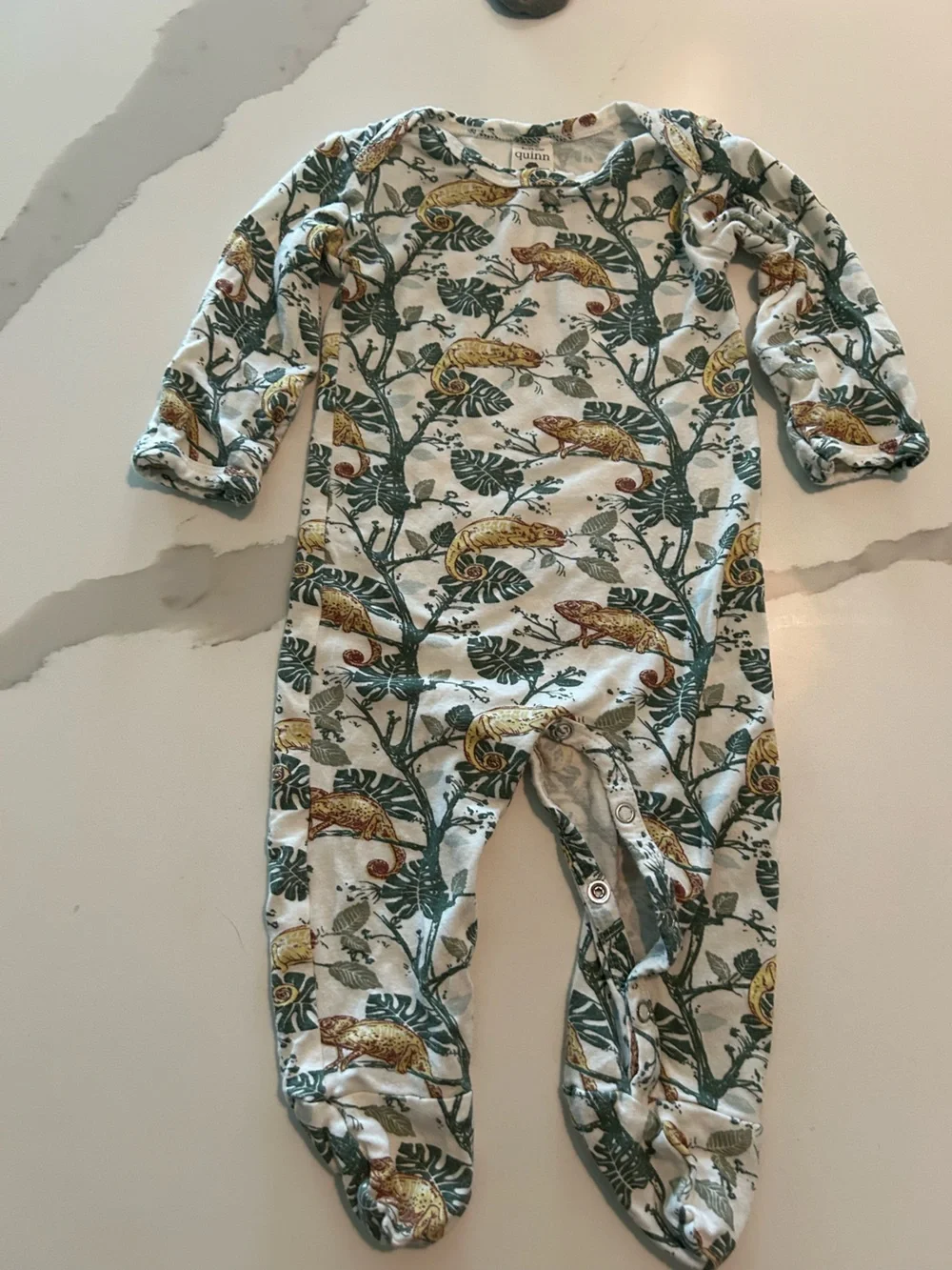 kate quinn Baby Footie Sleepers Set in Olive, Cream, and Tan Prints